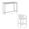 Armen Living Aileen Outdoor Patio 5-Piece Bar Table Set in Aluminum with Gray Cushions 840254333338 - alternate 9